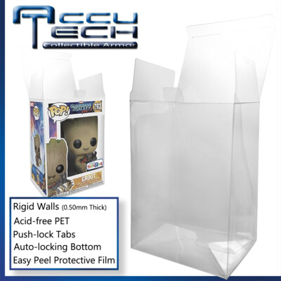 Funko POP Clear Vinyl Protector Case |  0.50mm Thick | Acid-Free | Push-lock Tab