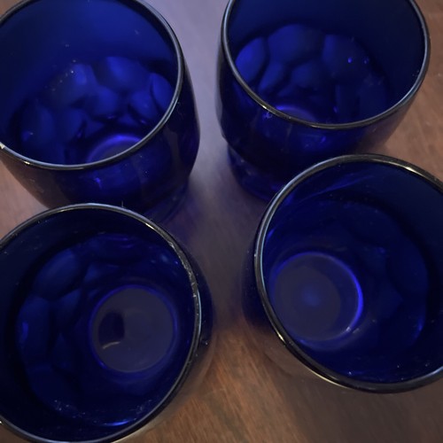 Fenton Georgian Cobalt Blue Flat Tumbler Set (4) 5 Oz - Picture 5 of 5