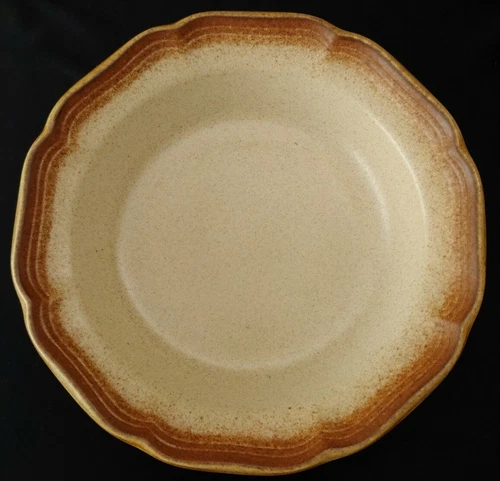 SET OF 4 MIKASA WHOLE WHEAT RIMMED SOUP BOWLS 8 1/2"