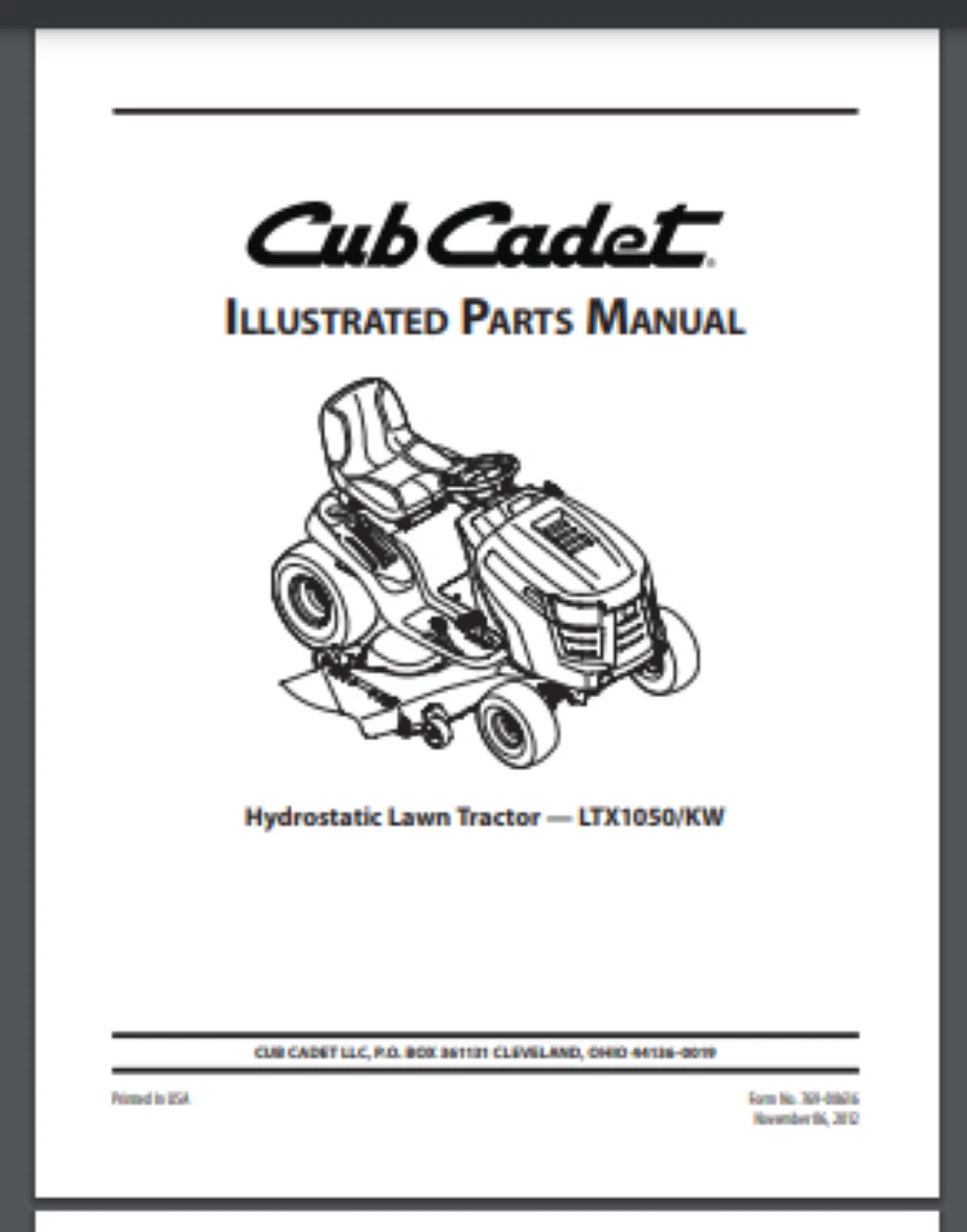 Buy Zero Turn Riding Mower Service Parts Manual Cub Cadet, 49% OFF