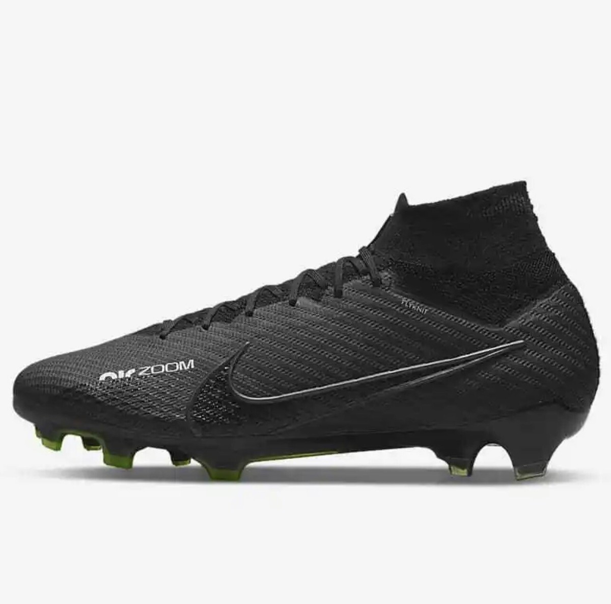 NIKE SUPERFLY 9 ELITE FG BLACK-DARK SMOKE GREY SOCCER MENS SZ 7