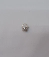 Vintage Sterling Silver Melon Basket Charm for Bracelet Brown County Baskets B