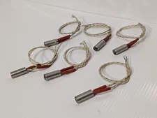 Lot of 6 Watlow Firerod Heater Cartridges, 2 Insulated Leads - As Pictured
