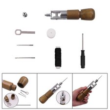 Leather Sewing Awl Wood Handle Hand Sewing Tools Portable DIY Stitching Awl Tool