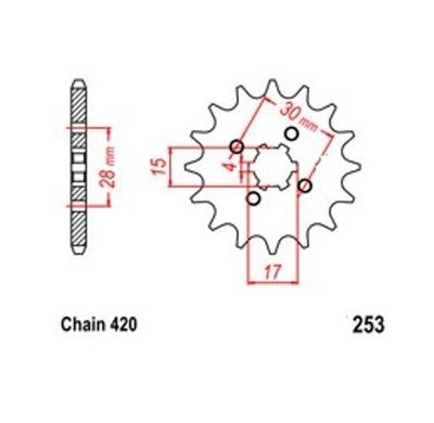 Ritzel 16Z Teilung 420 für AJS Honda WMI front sprocket JTF25316