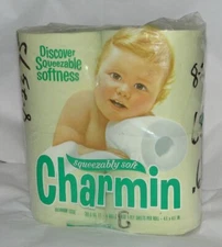 Vintage Charmin 1975 Four Roll GREEN Toilet Tissue Paper Colored Unopened 4 Pack