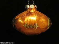BLOWN GLASS FOOTBALL HOLIDAY CHRISTMAS ORNAMENT NWT