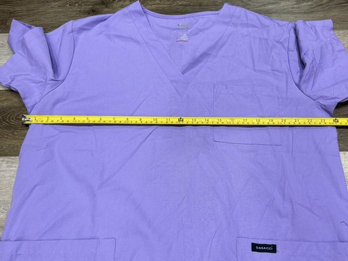 NWT Dagacci Scrub Top Unisex Large Purple Nursing Medical Uniform V-Neck - Picture 3 of 8