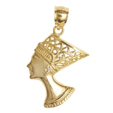 New 14k Yellow Gold Nefertiti Pendant