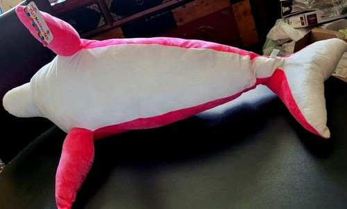 Juguete Fábrica ENORME 35" Rosa Caliente "Plush Paradise" Muñeca de Peluche DOLPHIN ALMOHADA; NUEVA CON ETIQUETAS - Imagen 8 de 12