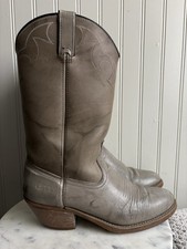 Vintage Acme Dingo Leather Western Cowgirl Boots Womens 8 Gray Bohemian Festival
