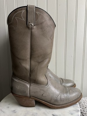 Vintage Acme Dingo Leather Western Cowgirl Boots Womens 8 Gray Bohemian Festival