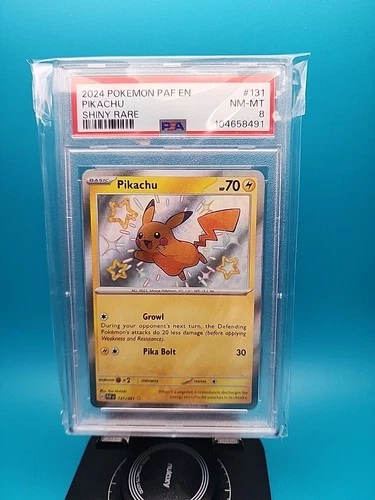 Pokemon Pikachu Paldean Fates Shiny Rare Card #131 PSA 8