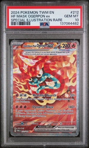 2024 POKEMON TWM EN-TWILIGHT MASQUERADE #212 HF MASK OGERPON EX PSA 10