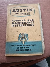 Austin A55 Saloon Van Pick Up Handbook Jan 1957