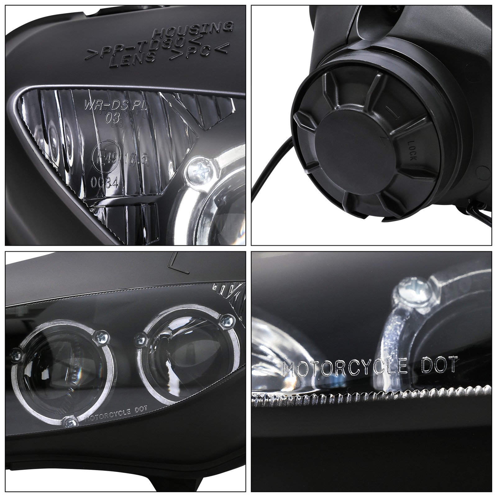Headlight Head Lamp Assembly Fit For Yamaha YZF R6 03-05 04 YZF R6S 06 ...