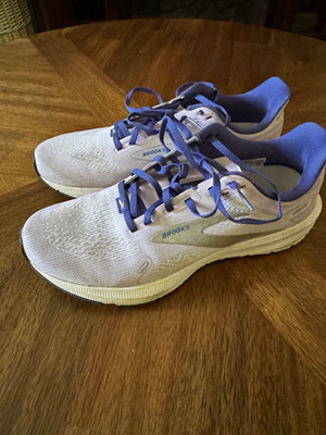 Brooks Launch 9 Women s Gray/Blue Mesh Lace-Up Low Top Running Sneakers 120373