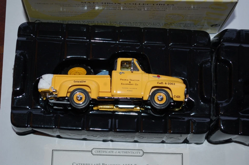 Matchbox Collectibles Caterpillar Branded 1955 Ford Pick-Up YIS02-M Rare Truck - Image 3 of 4