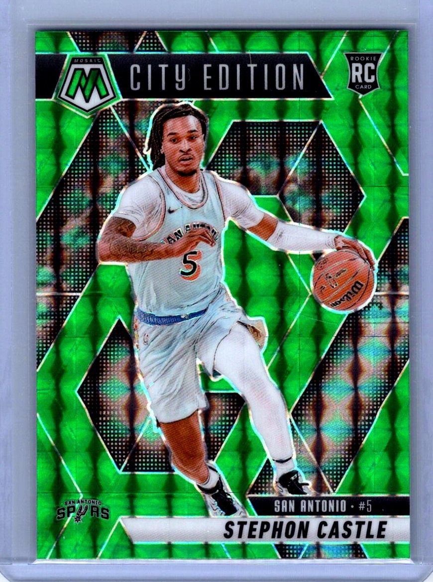 2024-25 Panini Mosaic #290 - Green Mosaic - Stephon Castle Rookie