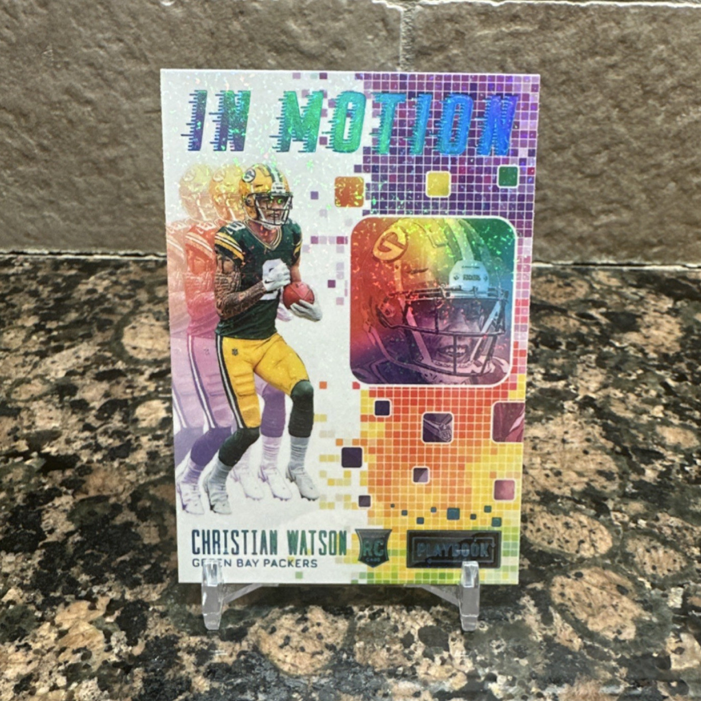 2022 Panini Playbook In Motion Insert Rookie Christian Watson #IM-19 Packers