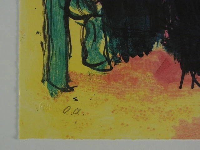 Armin Mueller-Stahl. Farbige Lithographie. Titel: Unter der Laterne. Signiert Mu - Bild 4 von 4