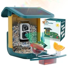 2K Smart Bird Feeder with Camera for Outdoor, Solar Powered, AI Identify 