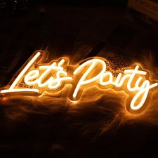 LED USB Neon Light Sign Production Let's Party Luminous Character Party Wedding