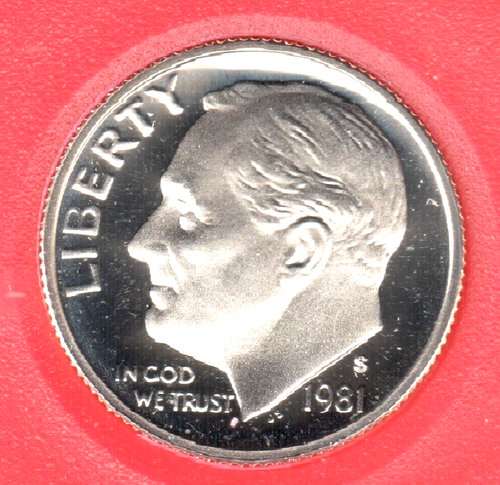 1981-S Type 2 Deep Cameo Roosevelt Dime Gem Proof DCAM, 1 Coin, Clear S - Picture 2 of 3