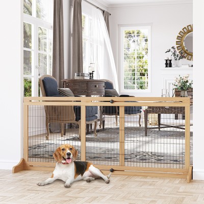 72'' Slide-Adjust Freestanding Pet Gate for Small Dogs Indoor
