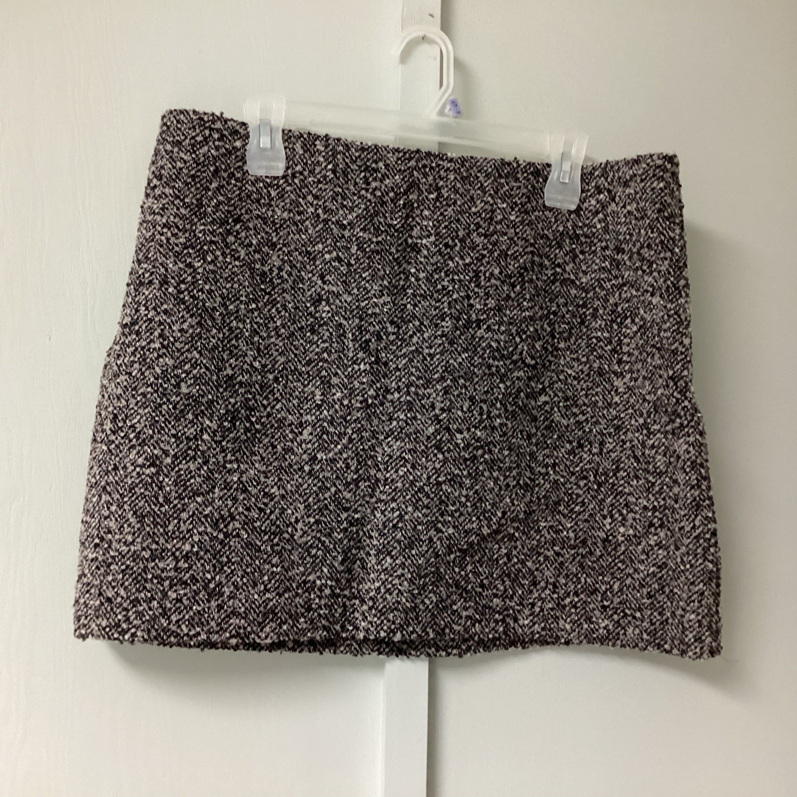New H & M Skirt Women's Size 12 BrownBlack Tweed Wool Blend Lined A-Line Mini thumbnail 13