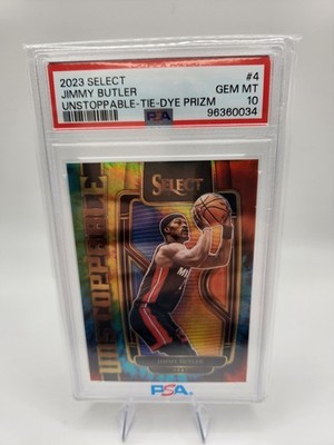 2023-24 Panini Select Unstoppable Jimmy Butler Tie-Dye Prizm 22/25 PSA 10 Gem 💎
