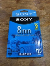 Sony 8mm Standard Video Cassette Tape 120 Min 2 Pack New Sealed MP