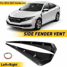 1/2Set Carbon Fiber ABS Side Fender Vent Air Wing Cover Trim For 2016-2021 Honda