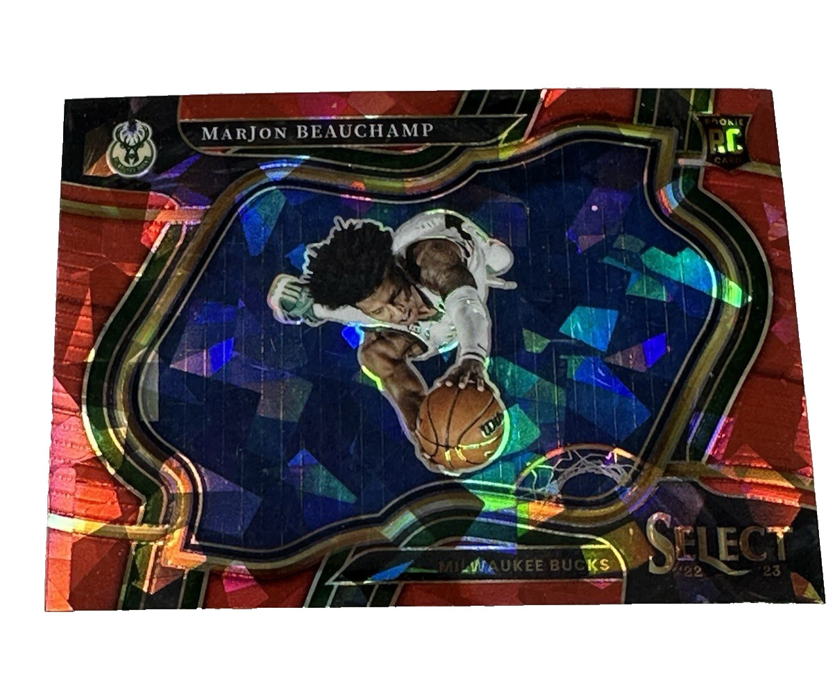 2022-23 Panini Select #283 MarJon Beauchamp Red Cracked Ice Prizms RC Bucks