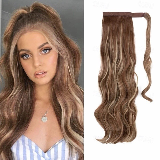 Brown and blonde wrap around ponlytail 22 inches