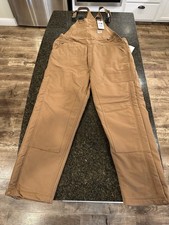 Carhartt FR Bib Duck Lined Overall 40x34 OR1626-FRM New with Tags Brown