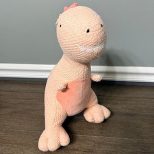 Pillowfort Peach Knit T-Rex Dinosaur Plush Pillow