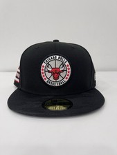 Chicago Bulls New Era 59Fifty Black Camo Brim NBA Fitted Cap Hat Size 7 1/2