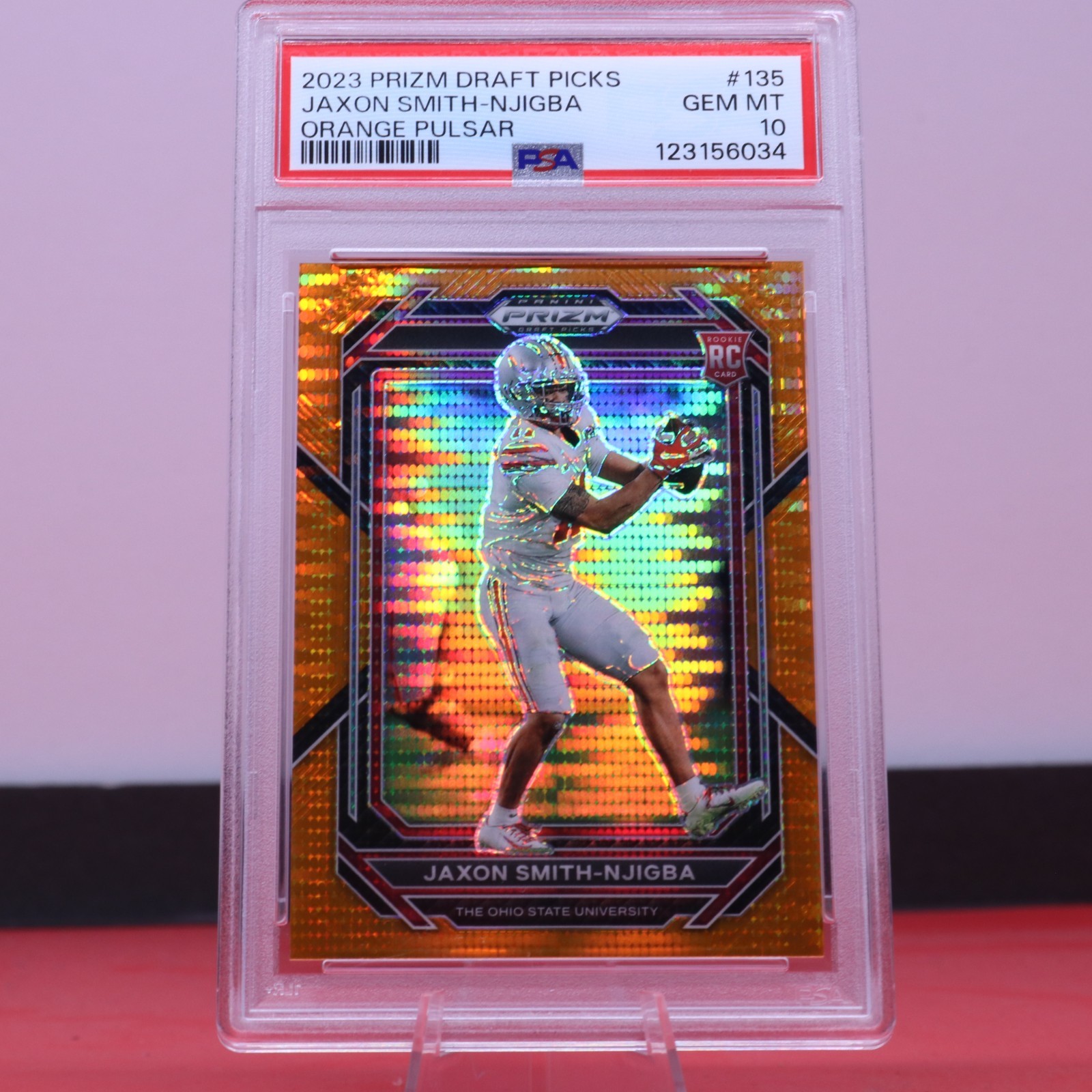 Jaxon Smith-Njigba Panini Prizm Draft Picks #135 Orange Pulsar