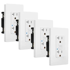 20 Amp Receptacles GFCI Outlet WR TR Self-Test Wall Socket w/LED Indicator 4Pack