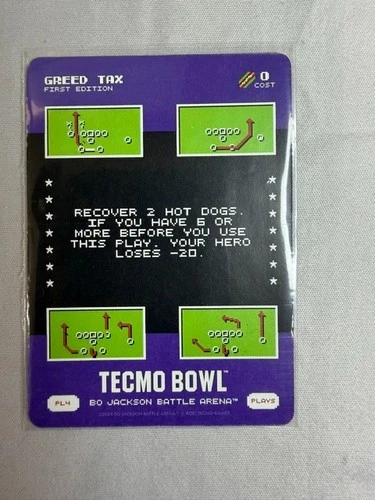 2026 Tecmo Bowl Bo Jackson Battle Arena Play Card PL-4 "Greed Tax"🔥🔥