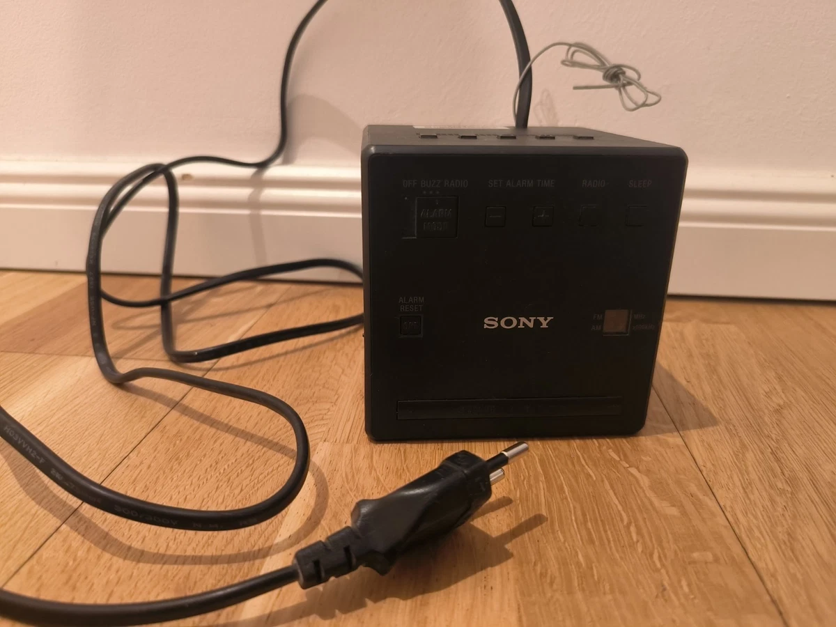 Sony ICF-C1B Radiowecker Würfel – Schwarz – Voll funktionsfähig!