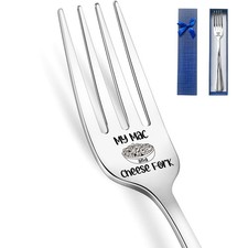 HSSPIRITZ My Mac and Cheese Fork Funny Engraved Stainless Steel Fork