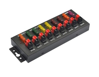 HCDC 1-input, 8-output, 40 Amp DC power Splitter and Distribution Module