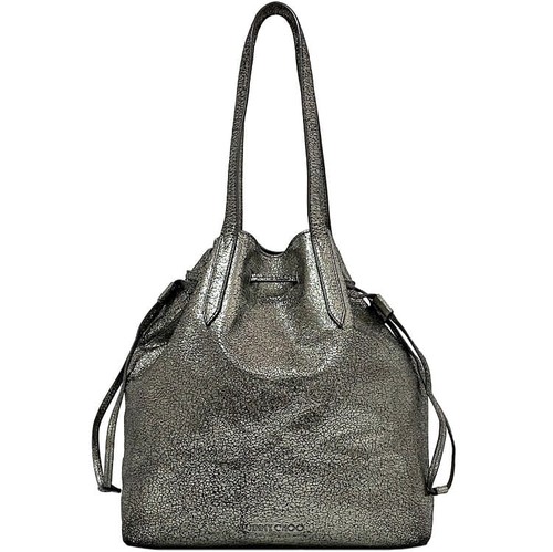 JIMMY CHOO Tote Bag ec-22610 Metallic Silver Leather Rare Vintage Shoulder Bag
