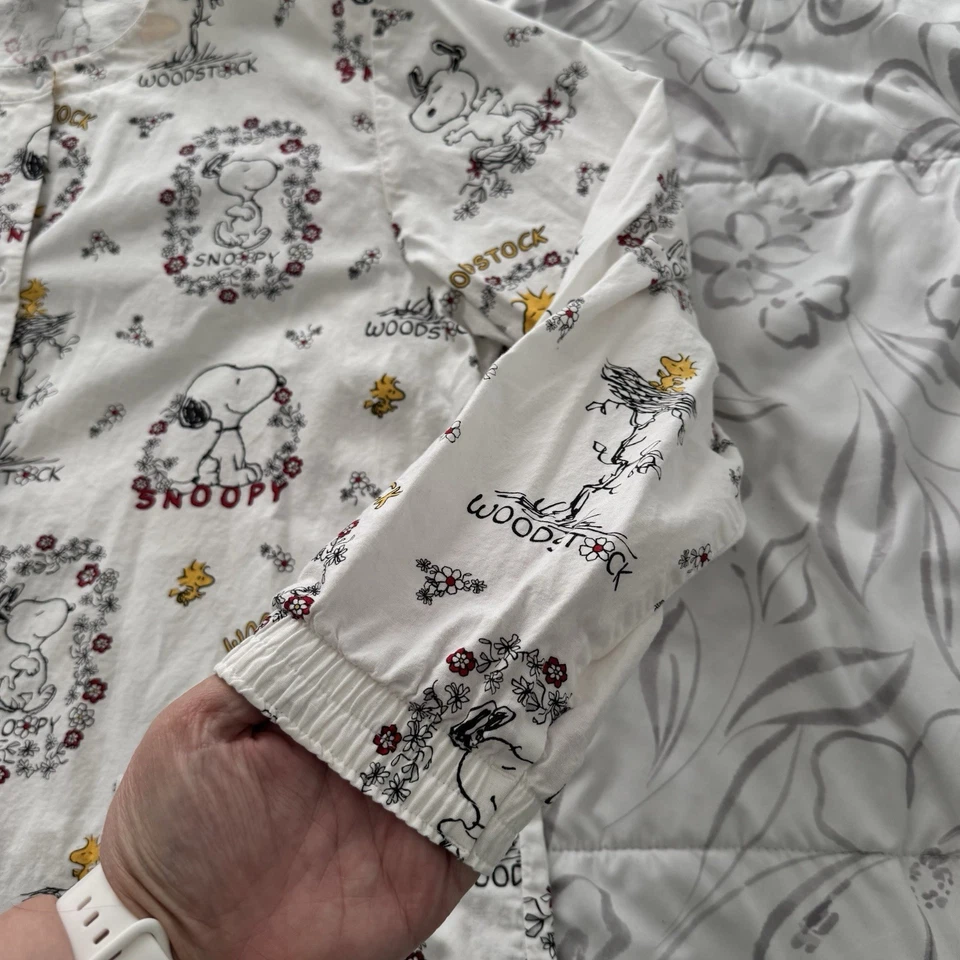 Chaqueta Médica Snoopy Peanuts Para Mujer Talla L Blanca Algodón De Colección Foto 3 de 4