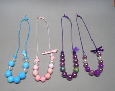 Girls Chunky Bead Adjustable Necklaces - Lot of 4