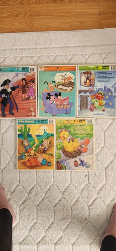Vintage 5 puzzles Wee Willie Ernie alvin chipmunks peter pan pluto rock a bye - Picture 2 of 8