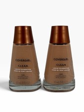 2x CoverGirl Clean Liquid Foundation 140 Natural Beige 1oz Each New Discontinued