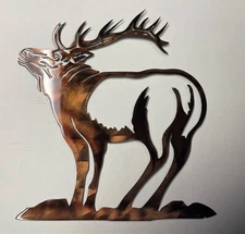 Standing Elk - Metal Wall Art - Copper 17" x 17"